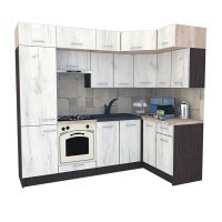 Bucatarie de Colt BIG GENA NEW ST. 140-250, Wenge / Decor K001